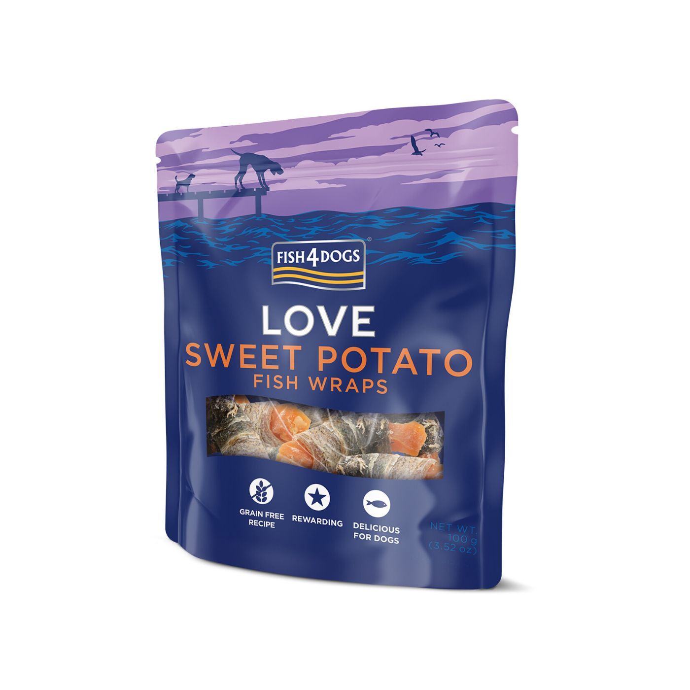 Fish4Dogs Love Sweet Potato Fish Wraps Premi per Cani 100 g - immagine 4