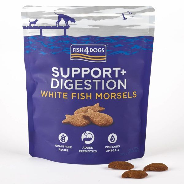 Fish4Dogs Digestion White Fish Morsels Premi Snack per Cani 225g