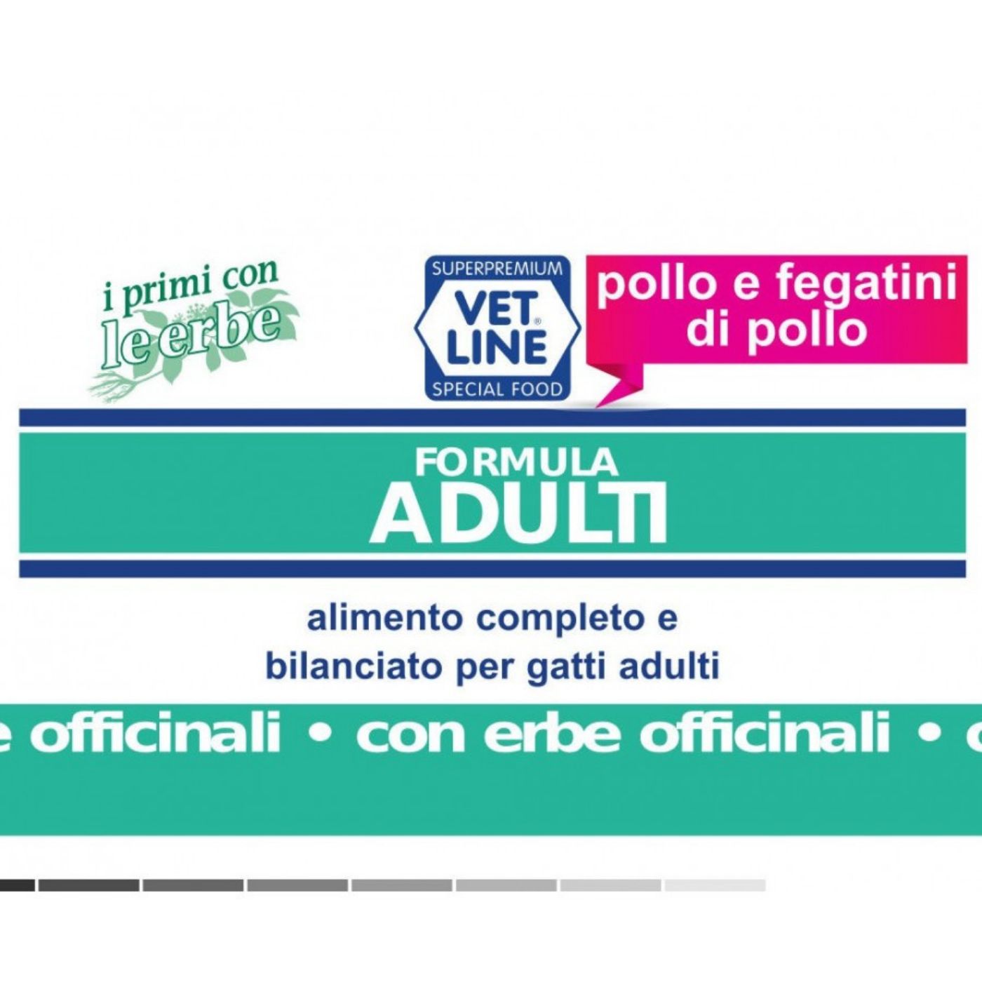 Vet Line Umido Pollo e Fegatini per Gatti 85g - Etichetta