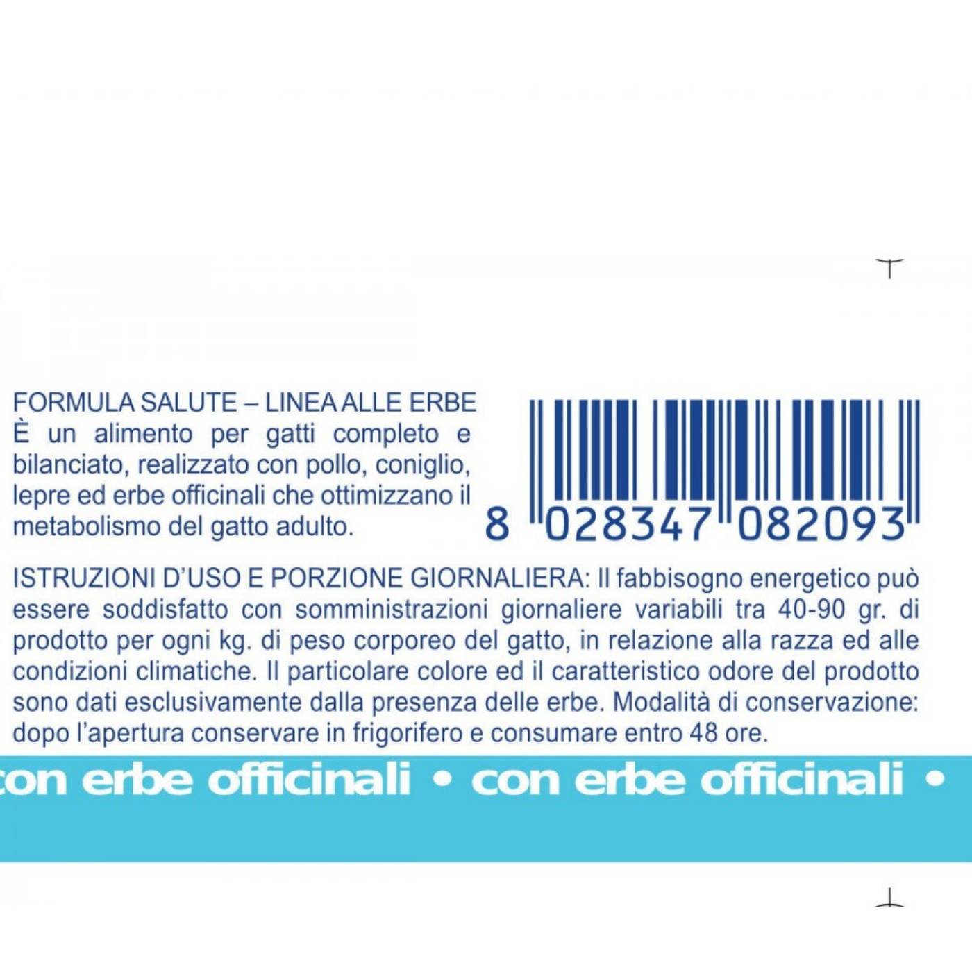 Vet Line Umido Forma Salute Coniglio e Lepre per Gatti 85g - Indicazioni