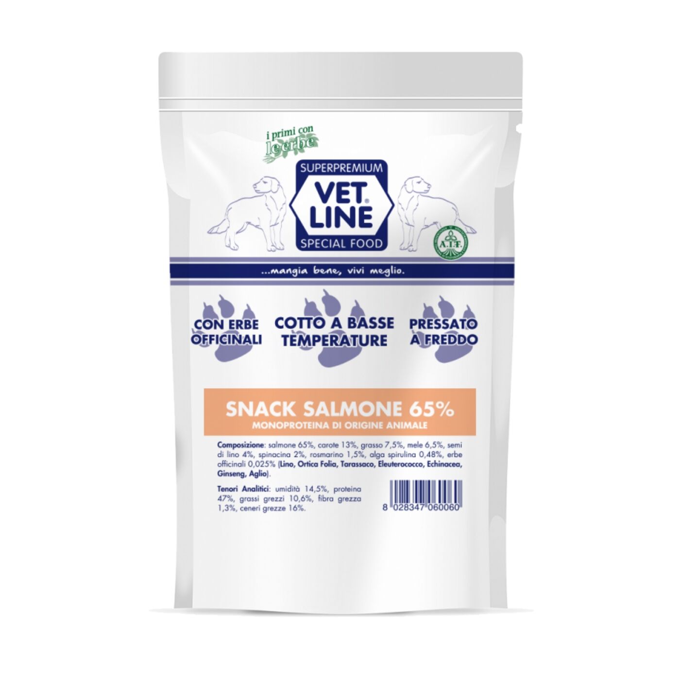 Vet Line Box Snack Confezioni Miste 10 Pezzi x 80g - Snack salmone composizione