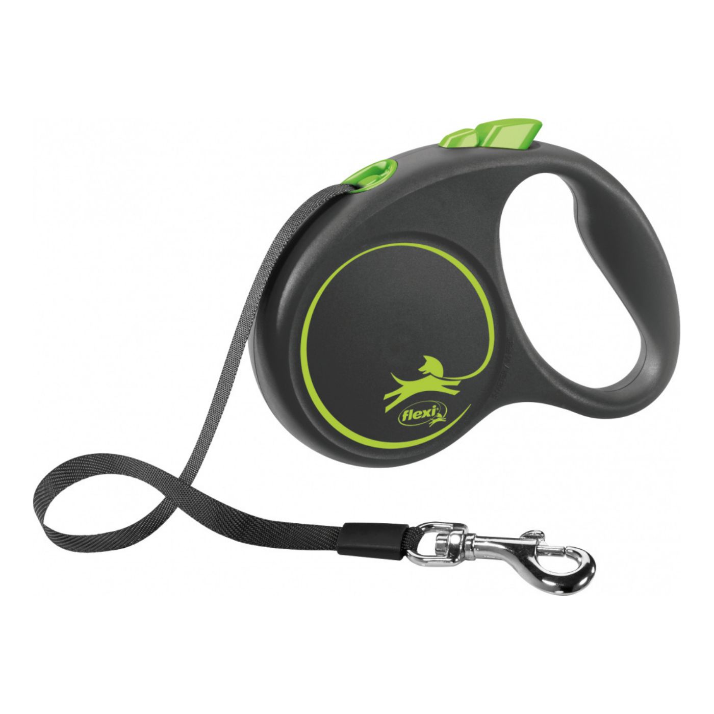 Flexi Guinzaglio Black Design in Fettuccia S 5m fino a 15Kg - Verde