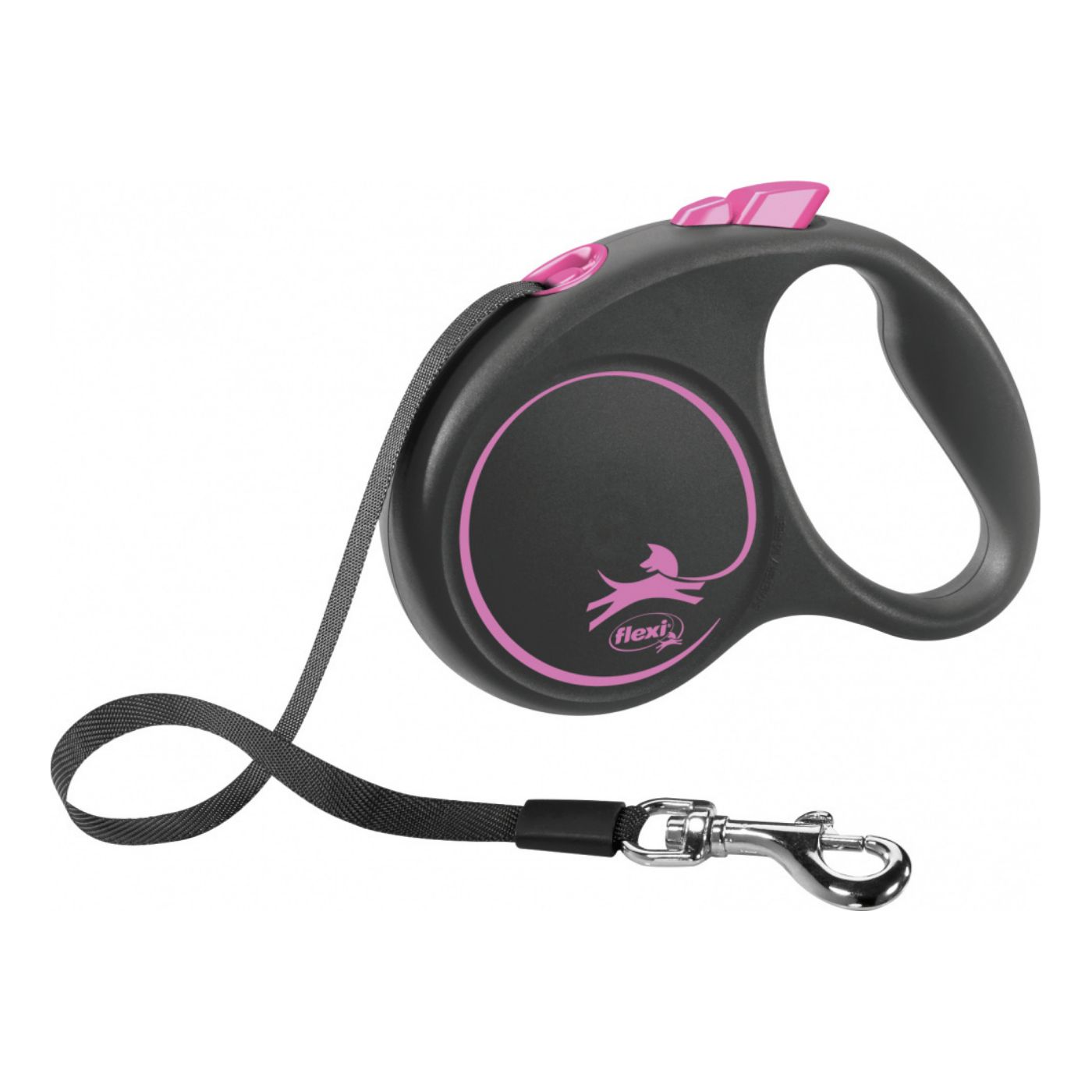 Flexi Guinzaglio Black Design in Fettuccia S 5m fino a 15Kg - Rosa