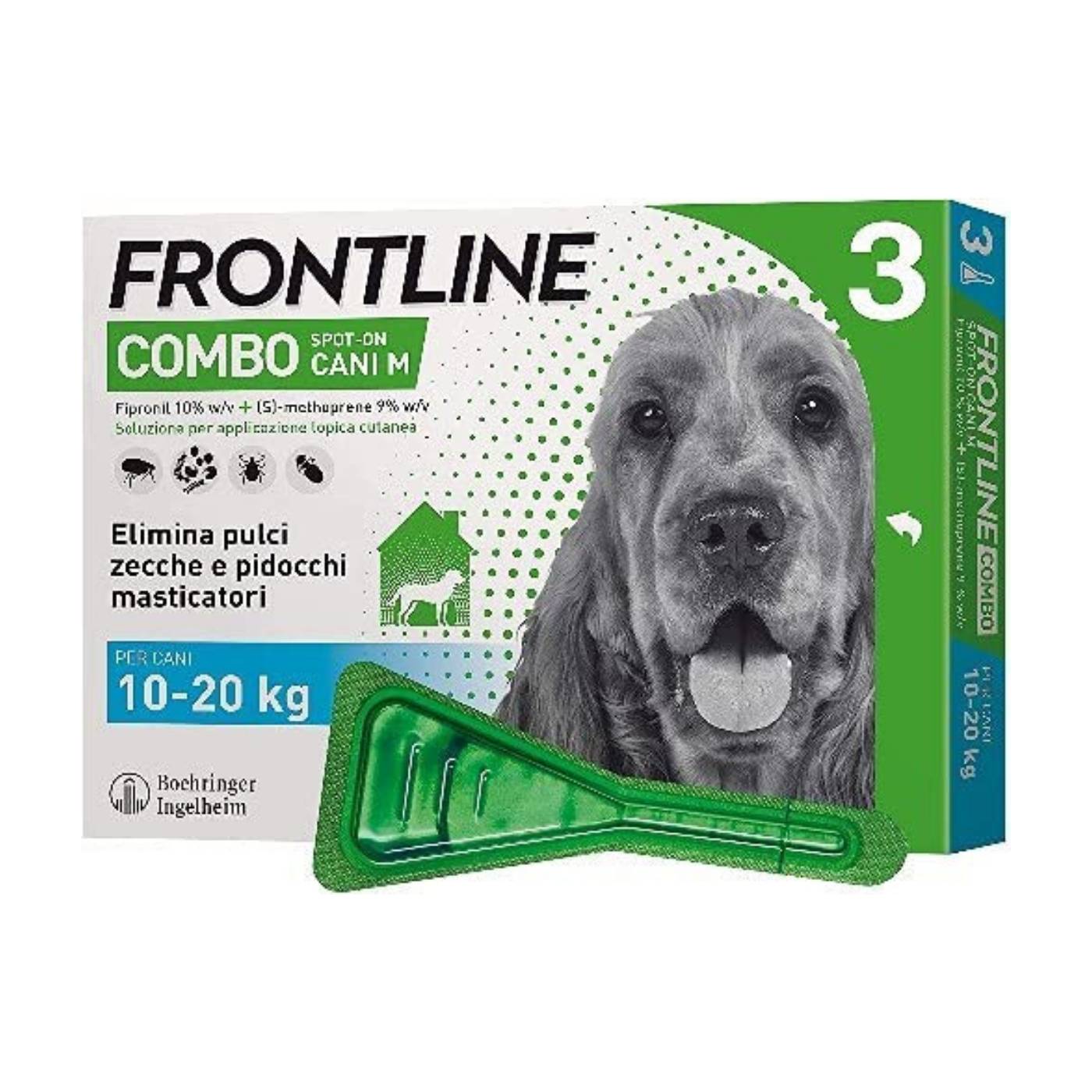 Frontline Combo Spot-On Antiparassitario per Cani 3 Pipette - Taglia 10-20kg