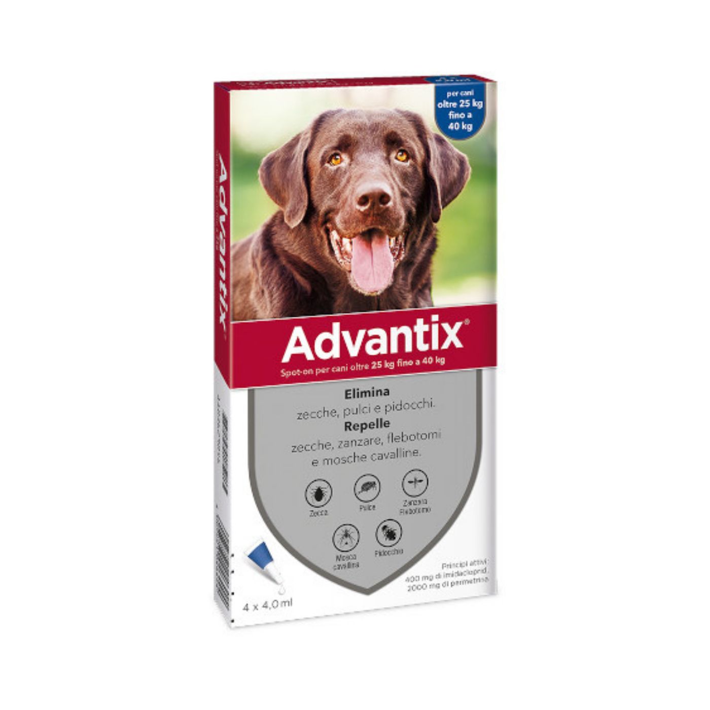 Advantix Spot-On Antiparassitario per Cani 4 Pipette - Taglia 25-40kg