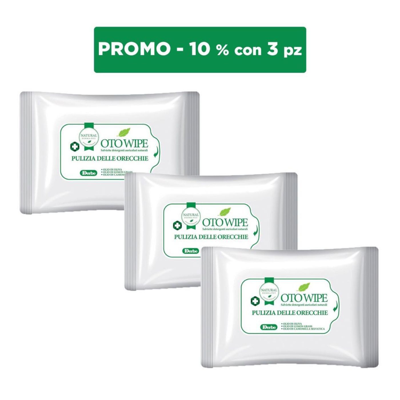 Natural Derma Pet by Derbe Salviette Otowipe Orecchie per Cani e Gatti - immagine 2