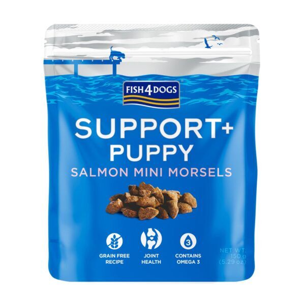 Fish4Dogs Support+ Puppy Joint Health Salmon Mini Morsels Premi Snack per Cuccioli 150g