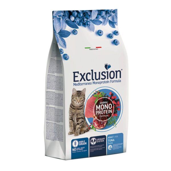 Exclusion Mediterraneo Monoproteico Noble Grain Cat Adult Tonno per Gatti Adulti 1,5Kg