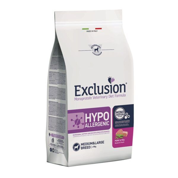 Exclusion Diet Hypoallergenic Medium Large Maiale e Piselli Monoproteico per Cani