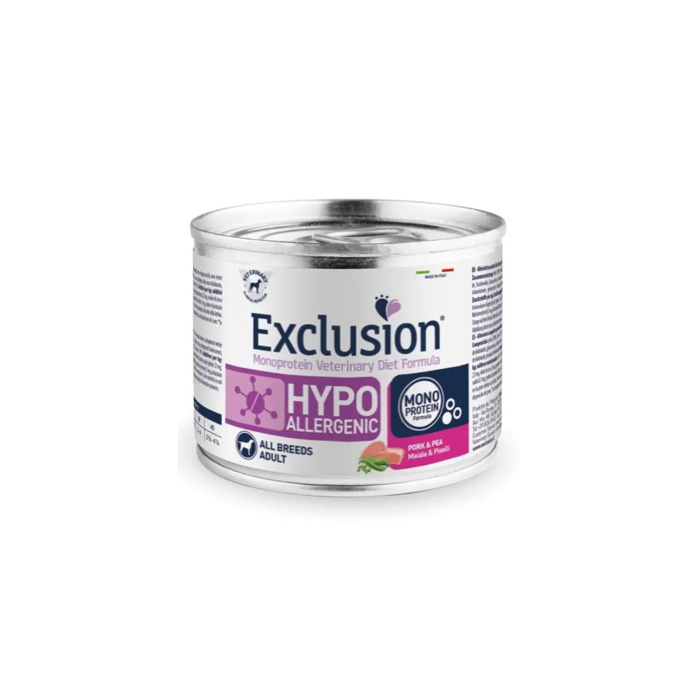 Exclusion Diet Hypoallergenic Maiale e Piselli Alimento Umido Monoproteico per Cani - Formato 200gr
