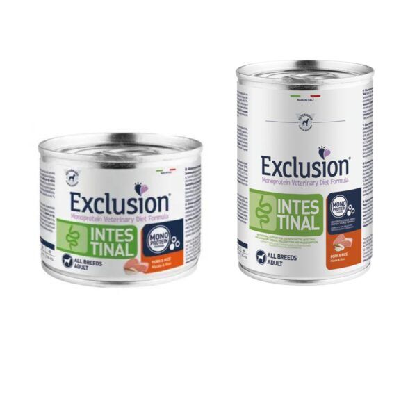 Exclusion Diet Intestinal Adult All Breeds Maiale e Riso Alimento Umido Monoproteico per Cani Adulti