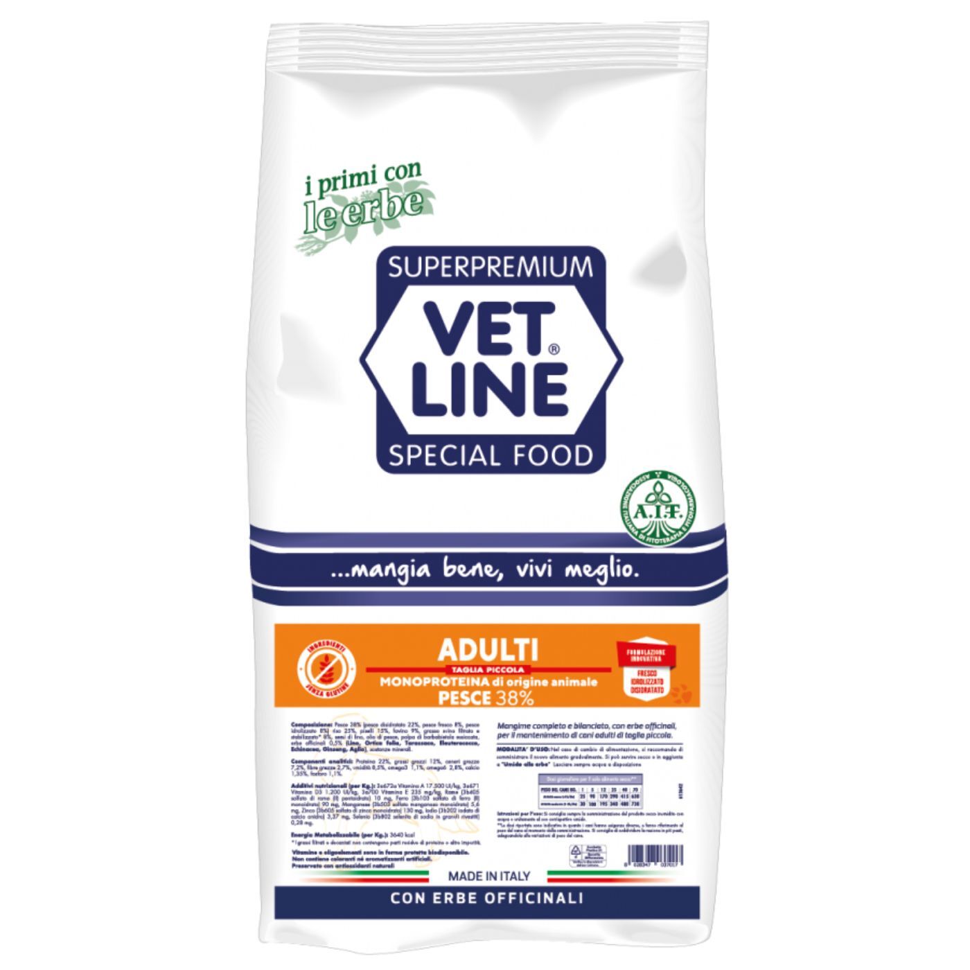 Vet Line Pesce per Cani Adulti di Piccola Taglia Monoproteico VetLine