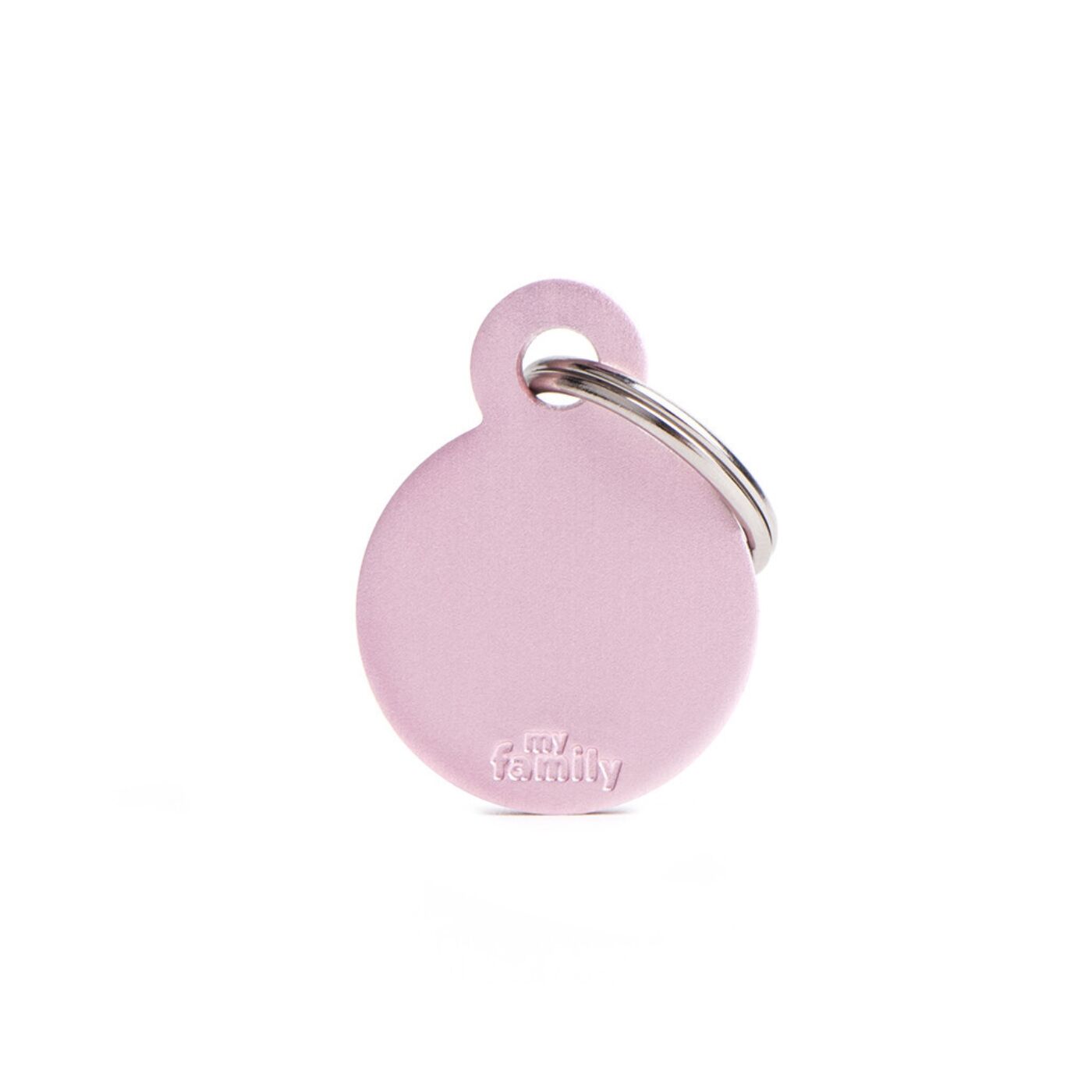 MyFamily Medaglietta per Cani Personalizzabile Cerchio Basic Alluminio Rosa - Variante S