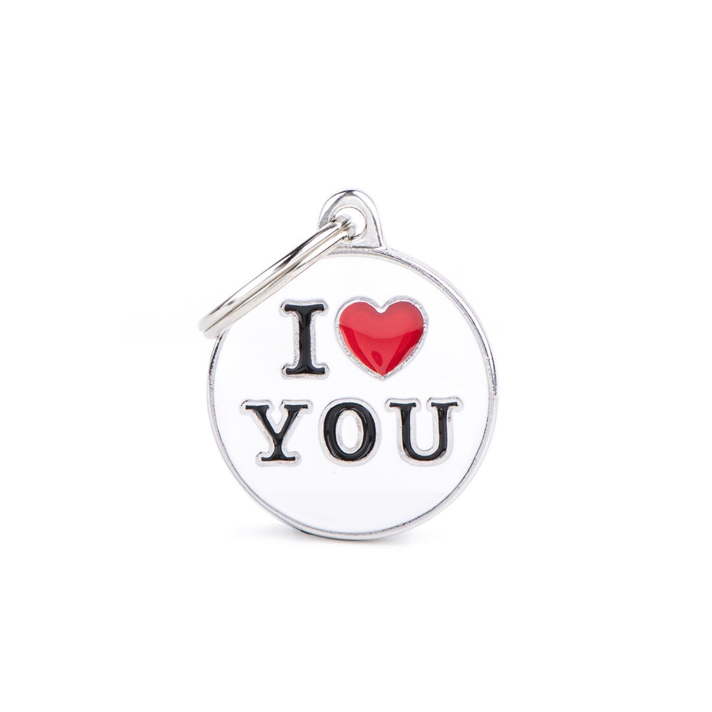 MyFamily Medaglietta per Cani Personalizzabile Cerchio I Love You - Variante M