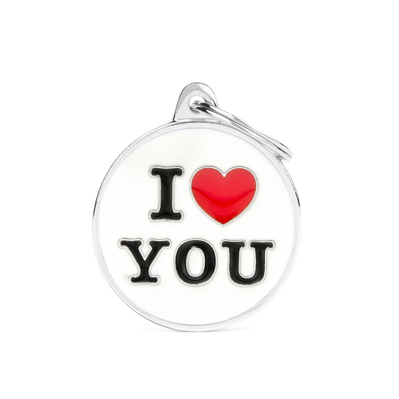 MyFamily Medaglietta per Cani Personalizzabile Cerchio I Love You - Variante L