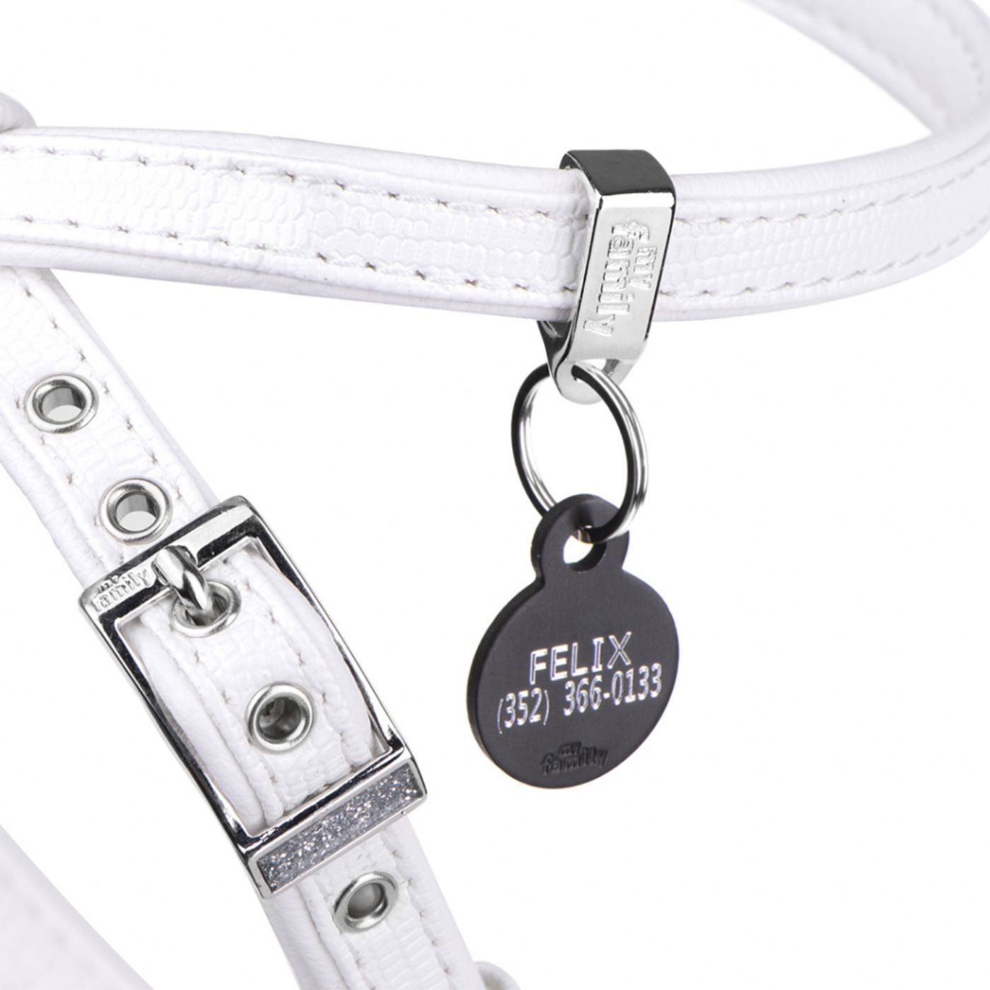 MyFamily Pettorina Saint Tropez in Similpelle Bianco per Cani - Creata in similpelle