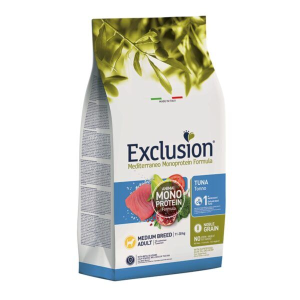 Exclusion Mediterraneo Monoproteico Noble Grain Adult Medium Tonno per Cani Adulti