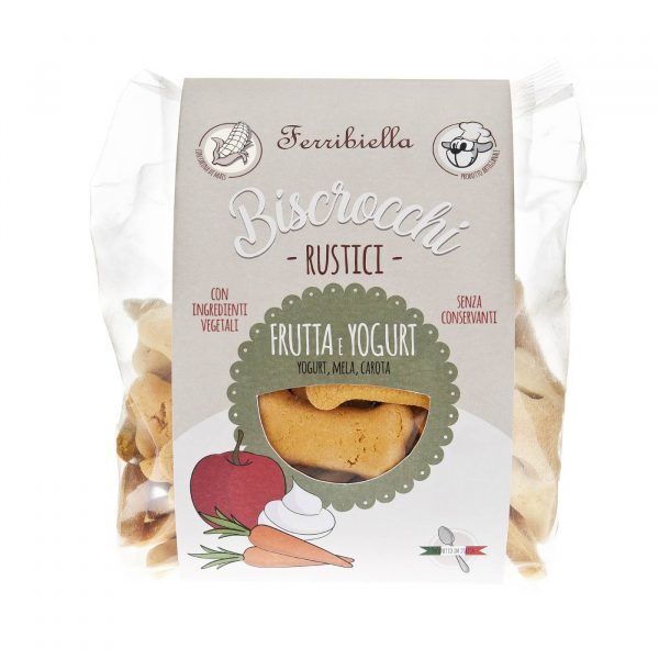 Ferribiella Biscrocchi Rustici Frutta e Yogurt Biscotti per Cani 800g - Confezione