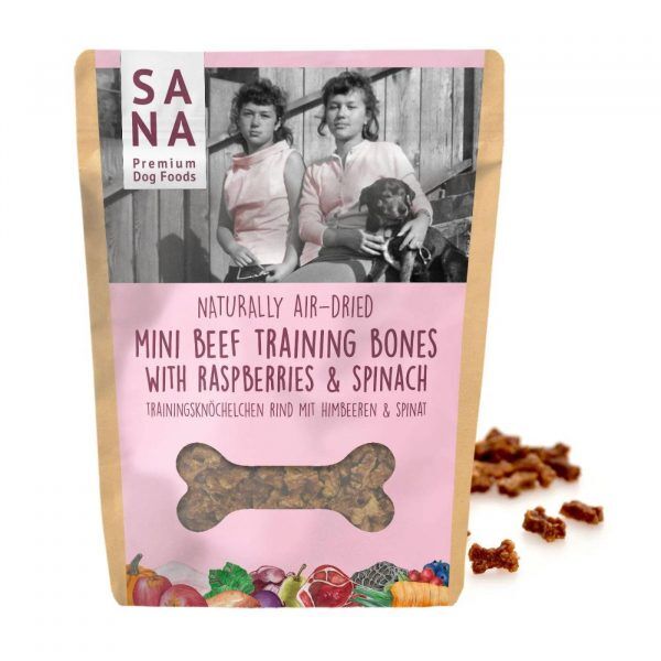 Sanadog Mini Training Premi Addestramento per Cani al Manzo Lamponi e Spinaci 100g