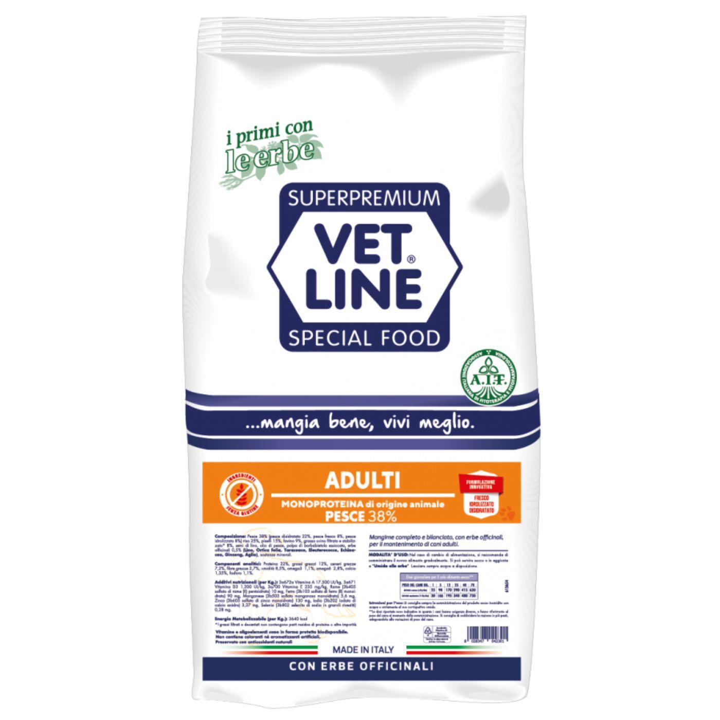 vet line pesce per cani adulti monoproteico vetline