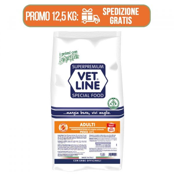 vet line pesce per cani adulti monoproteico vetline