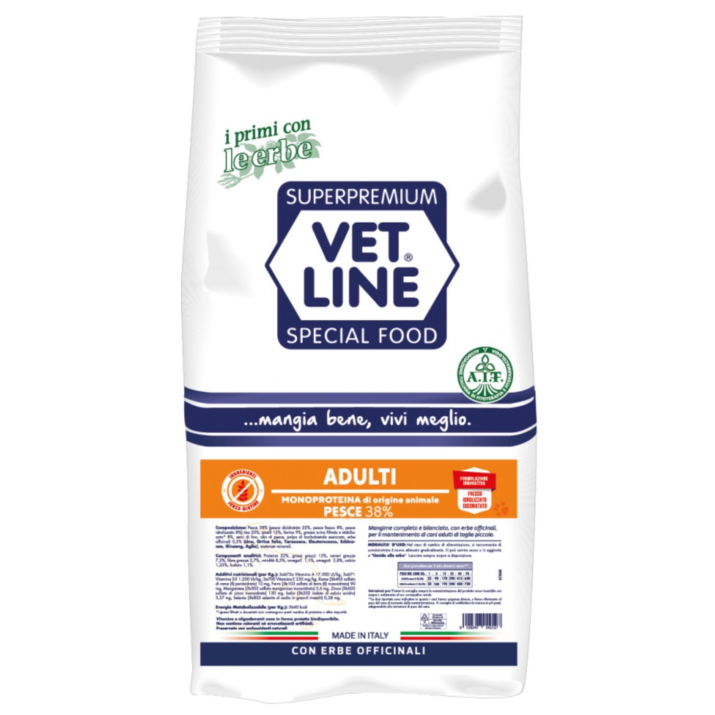vet line pesce per cani adulti monoproteico vetline