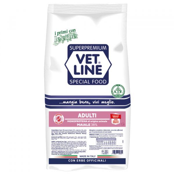 vet line maiale per cani adulti monoproteico vetline