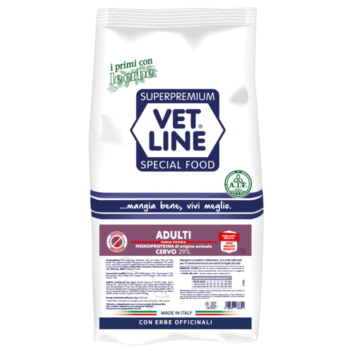 vet line cervo per cani adulti di piccola taglia monoproteico vetline