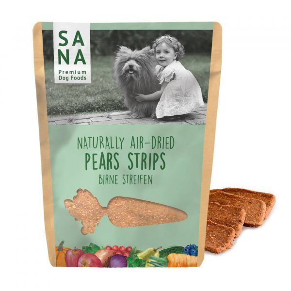 Sanadog Snack Vegetali per Cani Strisce di Pera 100g
