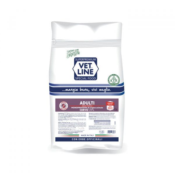 vet line cervo per cani adulti di piccola taglia monoproteico vetline