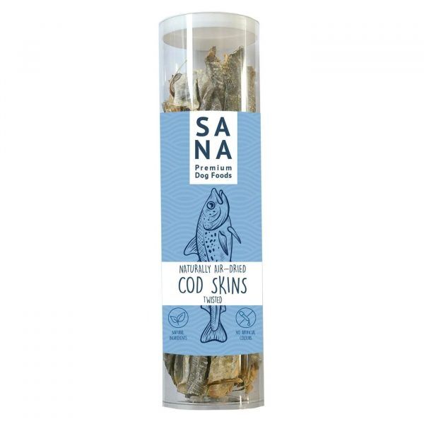 Sanadog Snack Bastoncini di Pelle di Merluzzo Arrotolati per Cani 150g
