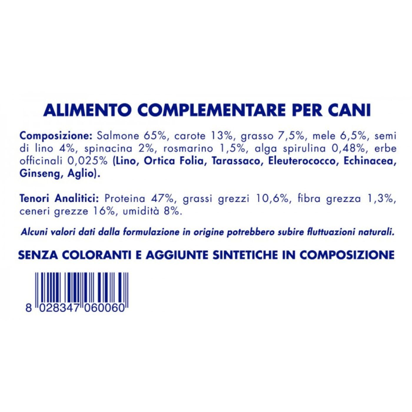 vet line snack di salmone monoproteico grain free per cani 80g vetline