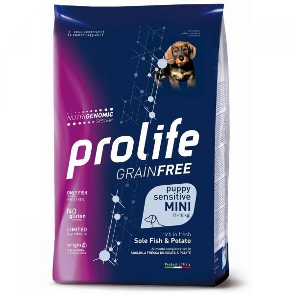 Prolife® Grain Free Sensitive Puppy Mini Sole Pesce e Patate per Cuccioli