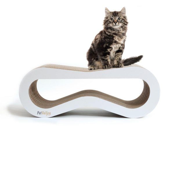 tiragraffi per gatti petvalley in cartone mod. cuccia bianco