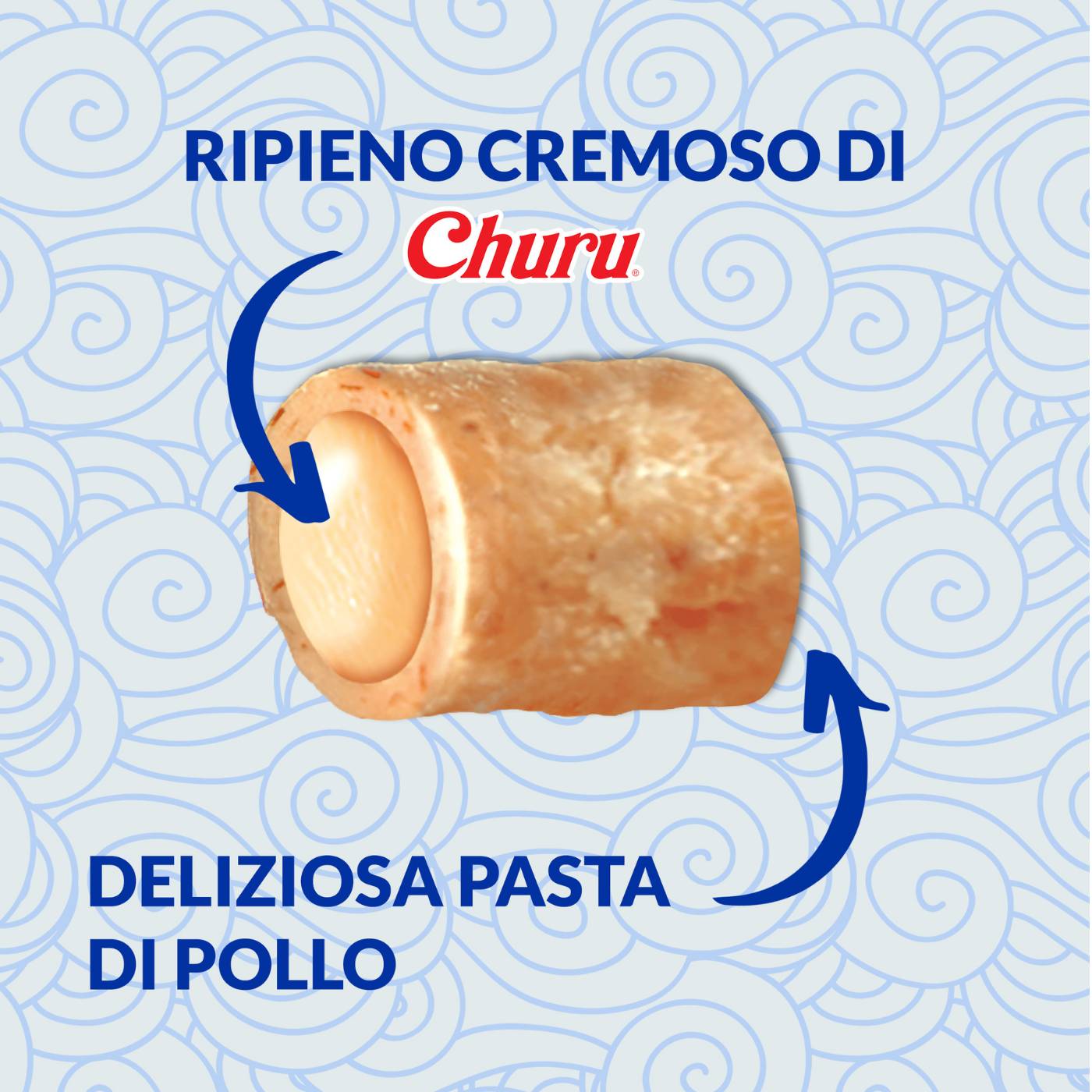 Inaba® Ciao® Churu® Bites Premio Snack per Gatti al Pollo con Ripieno Morbido di Tonno e Salmone 3 Stick da 10g