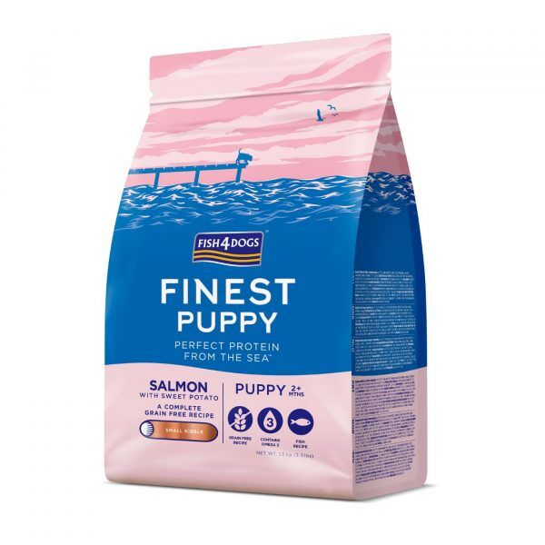 sacco da 1,5kg fish4dogs finest puppy small salmone con patata dolce per cuccioli