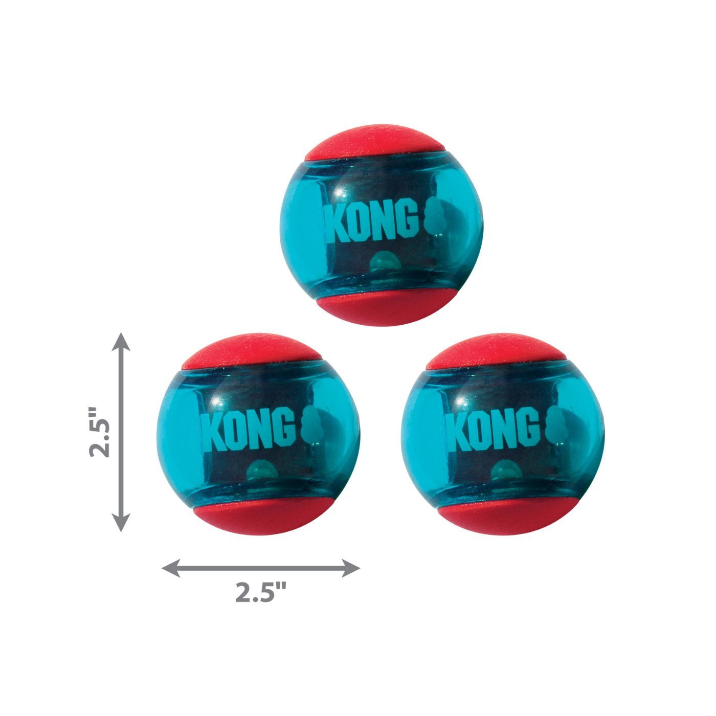 Kong Gioco per Cani Palla in Gomma Tpr con Squeaker 3 Pezzi S Diametro 5 cm