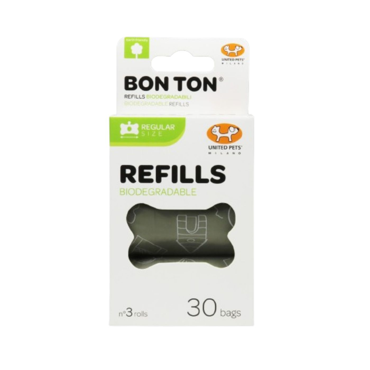 United Pets Sacchetti Igienici Biodegradabili per Bon Ton Regular 3 Rotoli