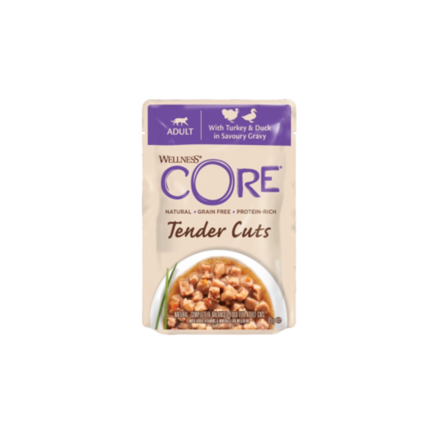 Wellness Core Bocconcini in Salsa per Gatti Tender Cuts Pollo Tacchino e Anatra 85 g