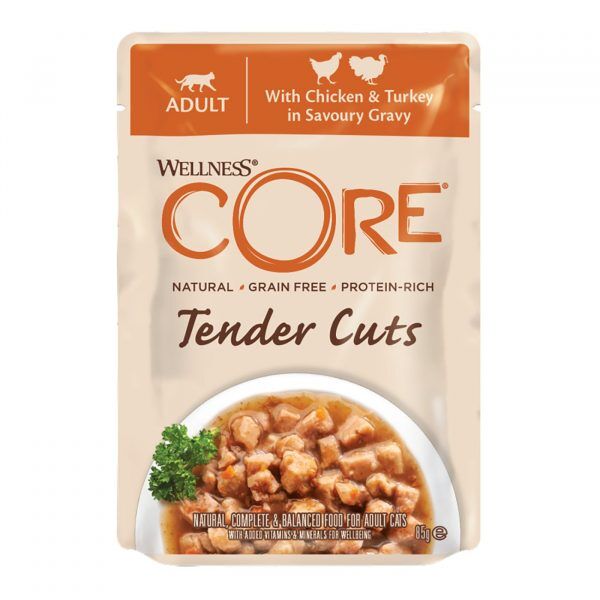 Wellness Core Bocconcini in Salsa per Gatti Tender Cuts Pollo e Tacchino 85 g