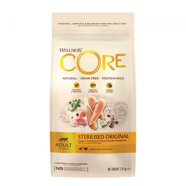 Wellness Core Cat Sterilised Pollo e Tacchino per Gatti Adulti Sterilizzati 300 Gr.