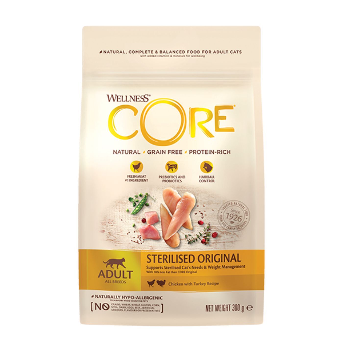 Wellness Core Cat Sterilised Pollo e Tacchino per Gatti Adulti Sterilizzati 300 Gr.