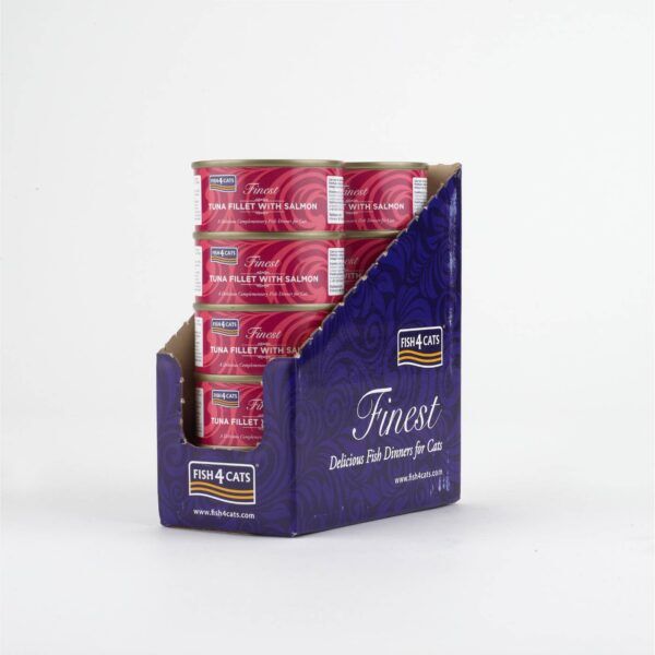Fish4Cats Finest Filetti di Tonno con Salmone Umido per Gatti 70 g