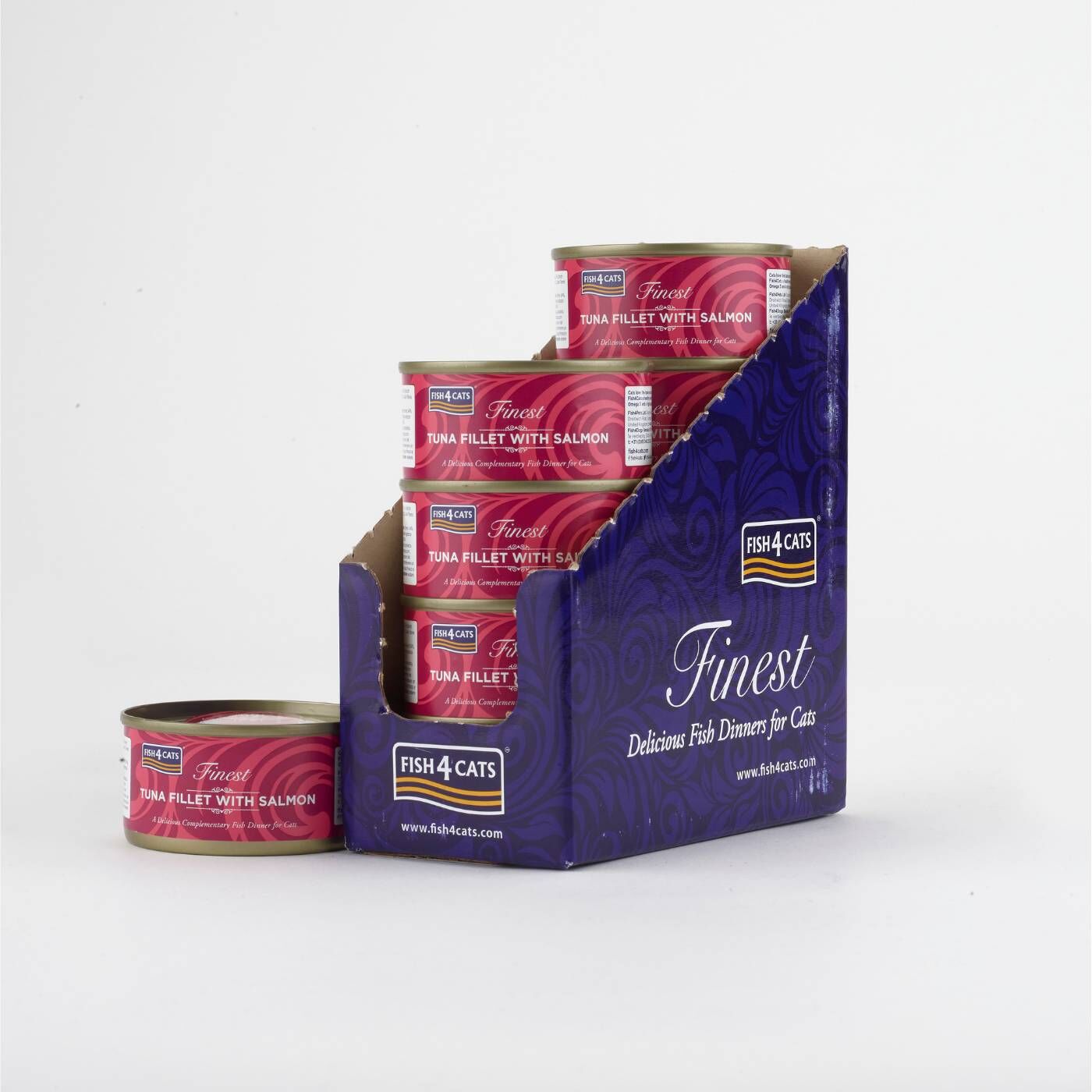 fish4cats finest filetti di tonno con salmone umido per gatti 70 g
