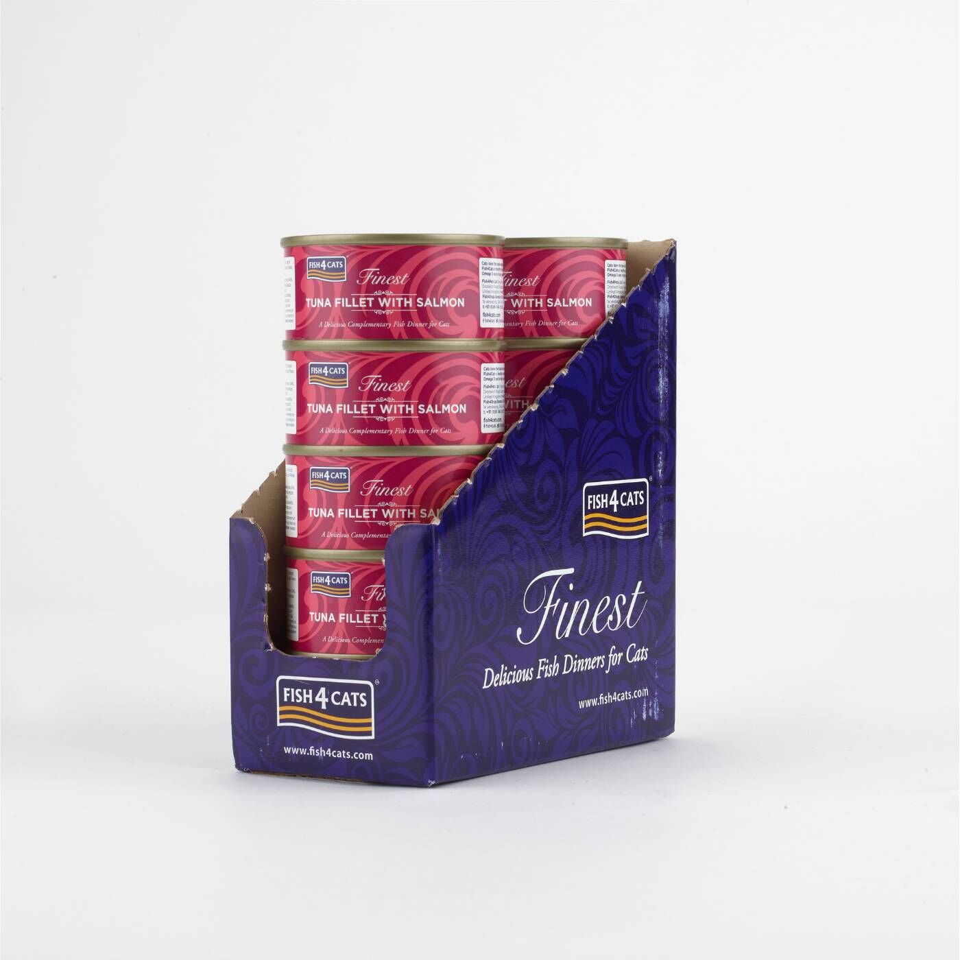 10 x 70 g Fish4Cats Finest Filetti di Tonno con Salmone Umido per Gatti