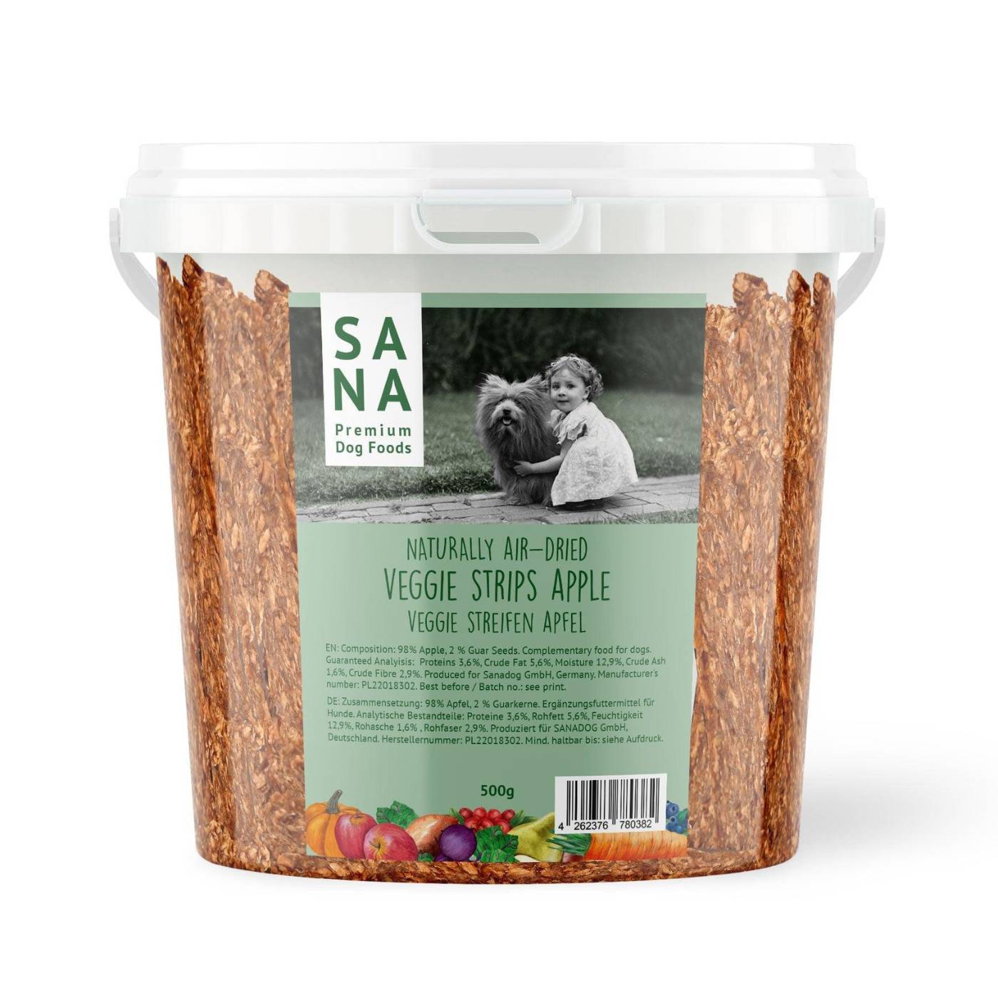 Sanadog Snack Vegetali per Cani Strisce di Mela