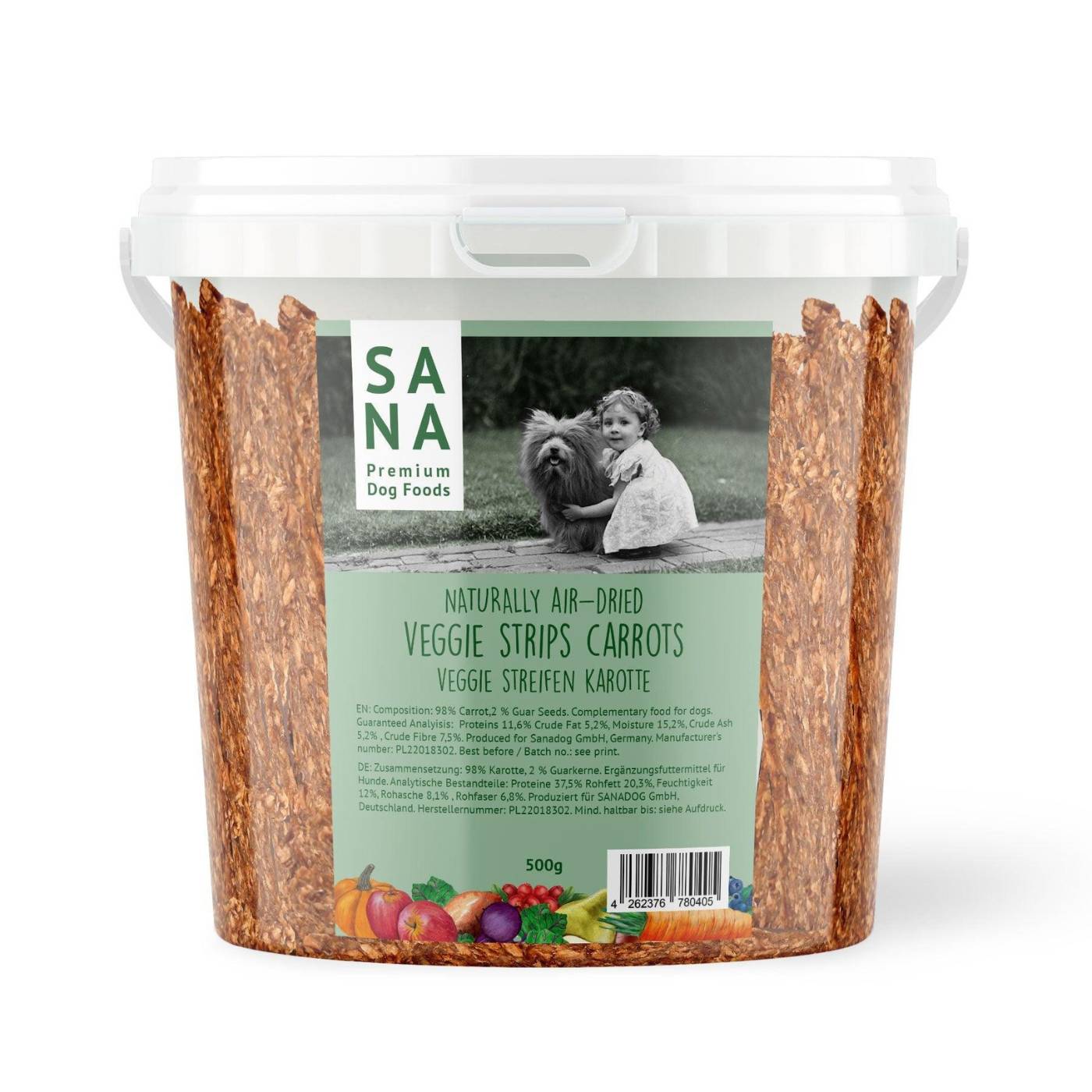 Sanadog Snack Vegetali per Cani Strisce di Carota