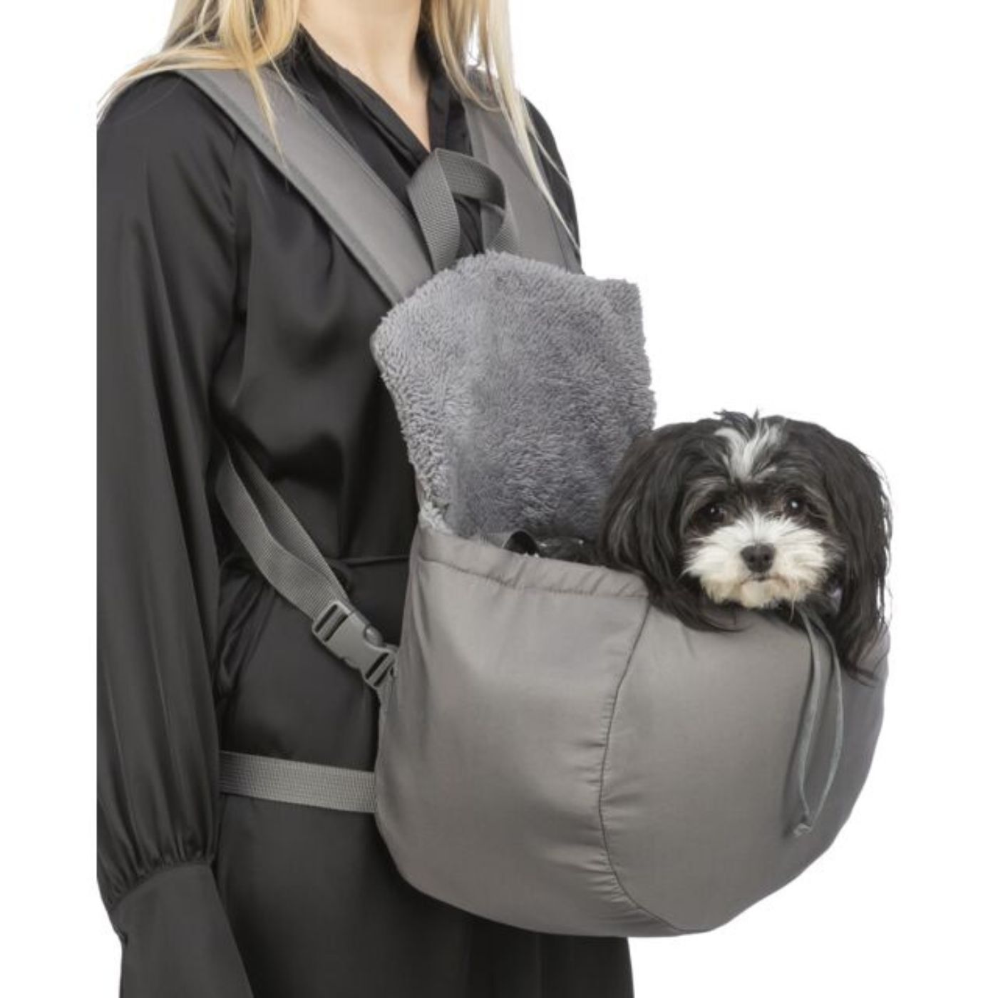 Trixie Borsa Trasportino Frontale per Cani Molly Max 4 Kg di Peso 25 x 38 x 17 Kg Grigio