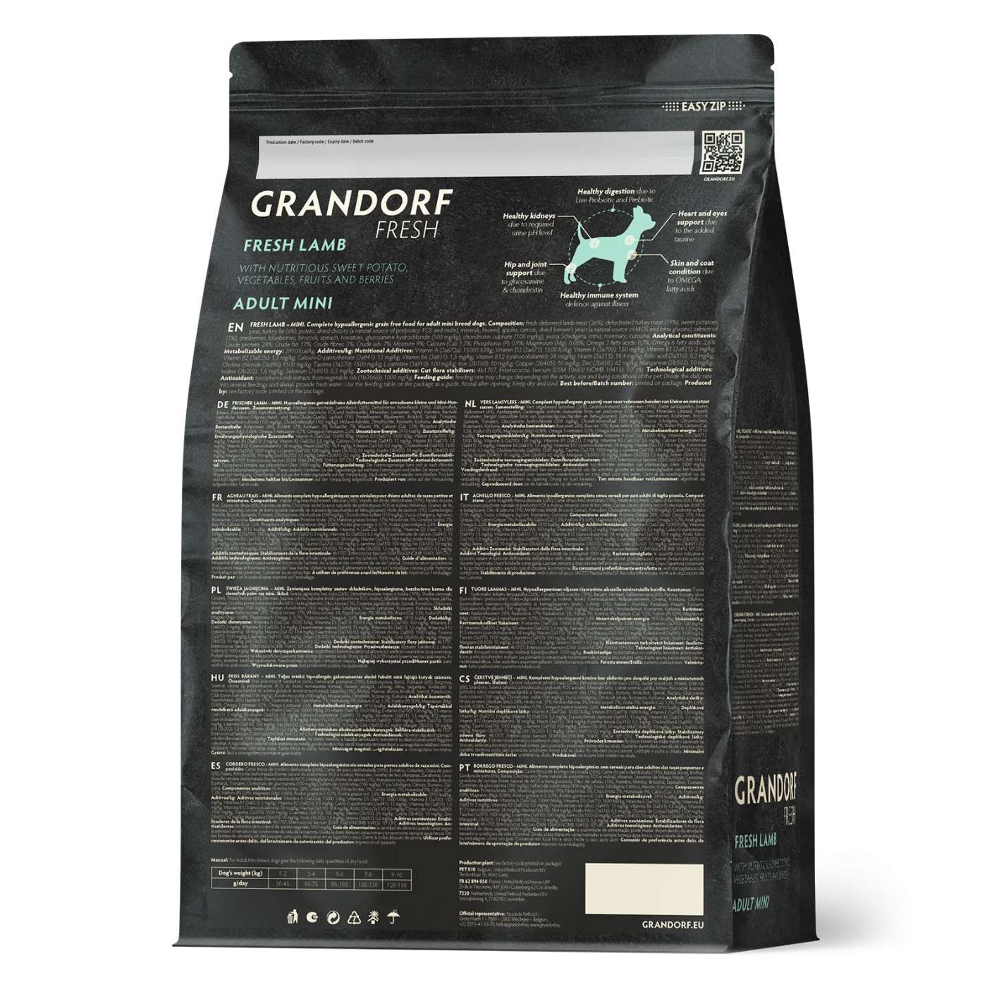 Grandorf Fresh Lamb Adult Mini Breeds con Carne Fresca di Agnello e Patate Dolci per Cani Adulti di Piccola Taglia