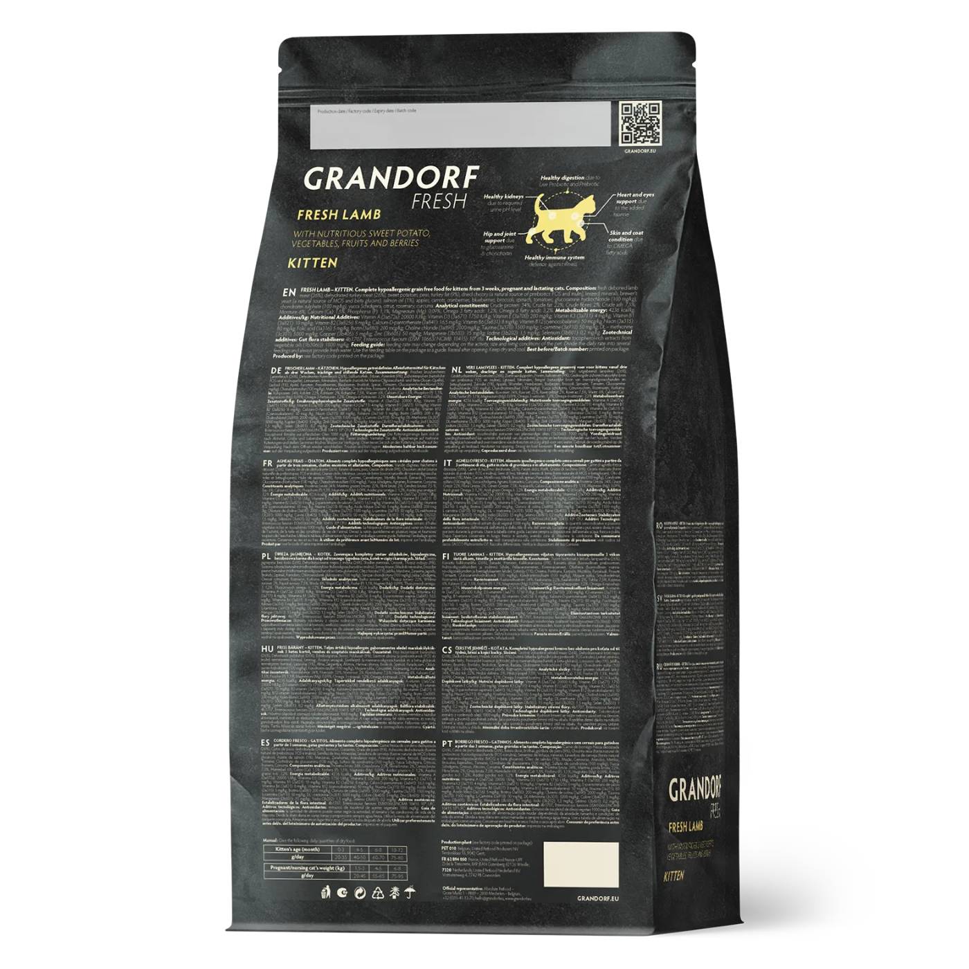 Grandorf Fresh Kitten con Carne Fresca di Agnello e Patate Dolci per Gattini
